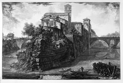 View of the Tiber Island by Giovanni Battista Piranesi